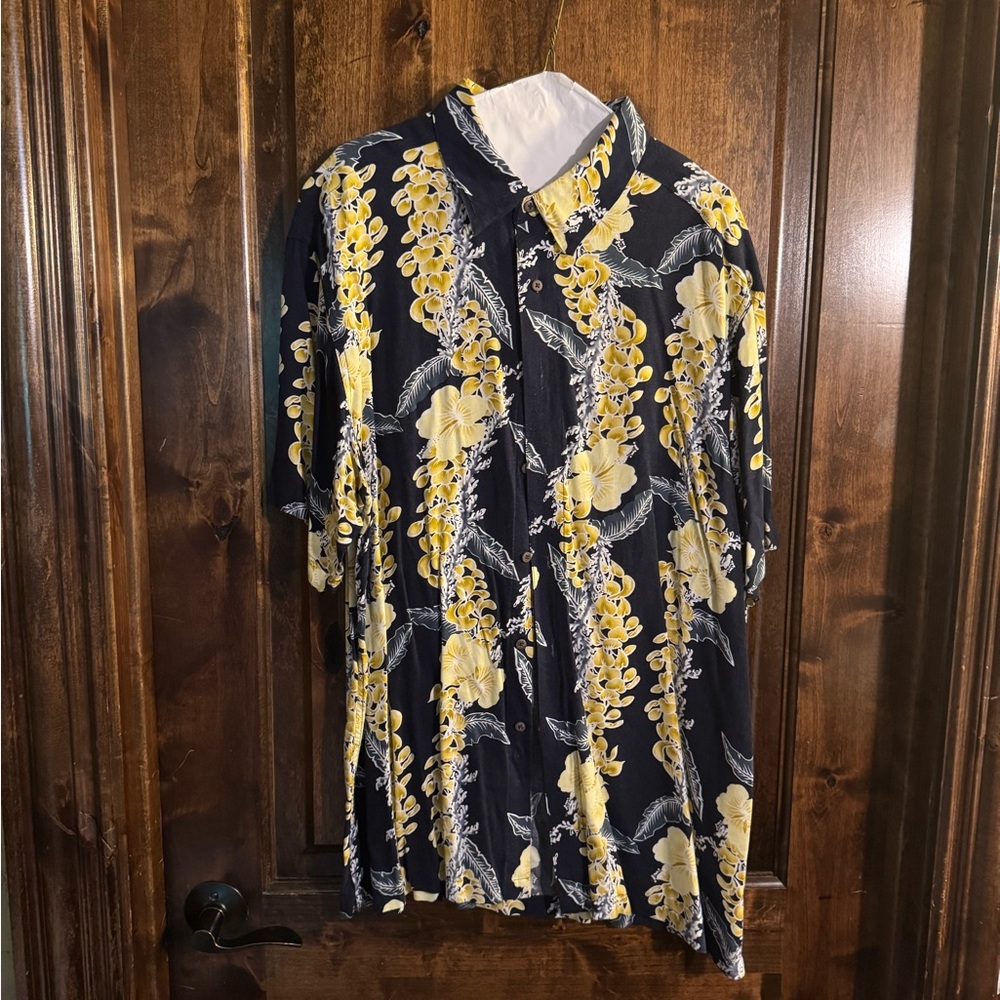 David Taylor Blue and Yellow Casual Button Down Shirt
